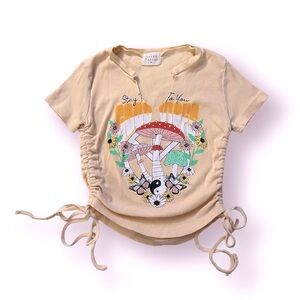 Urban Nation 100% Cotton Good Vibes Print Crop Top Size XS